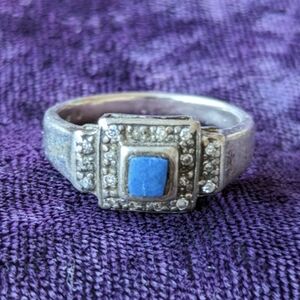 Size 9 925 Sterling Silver Vintage Art Deco Ring